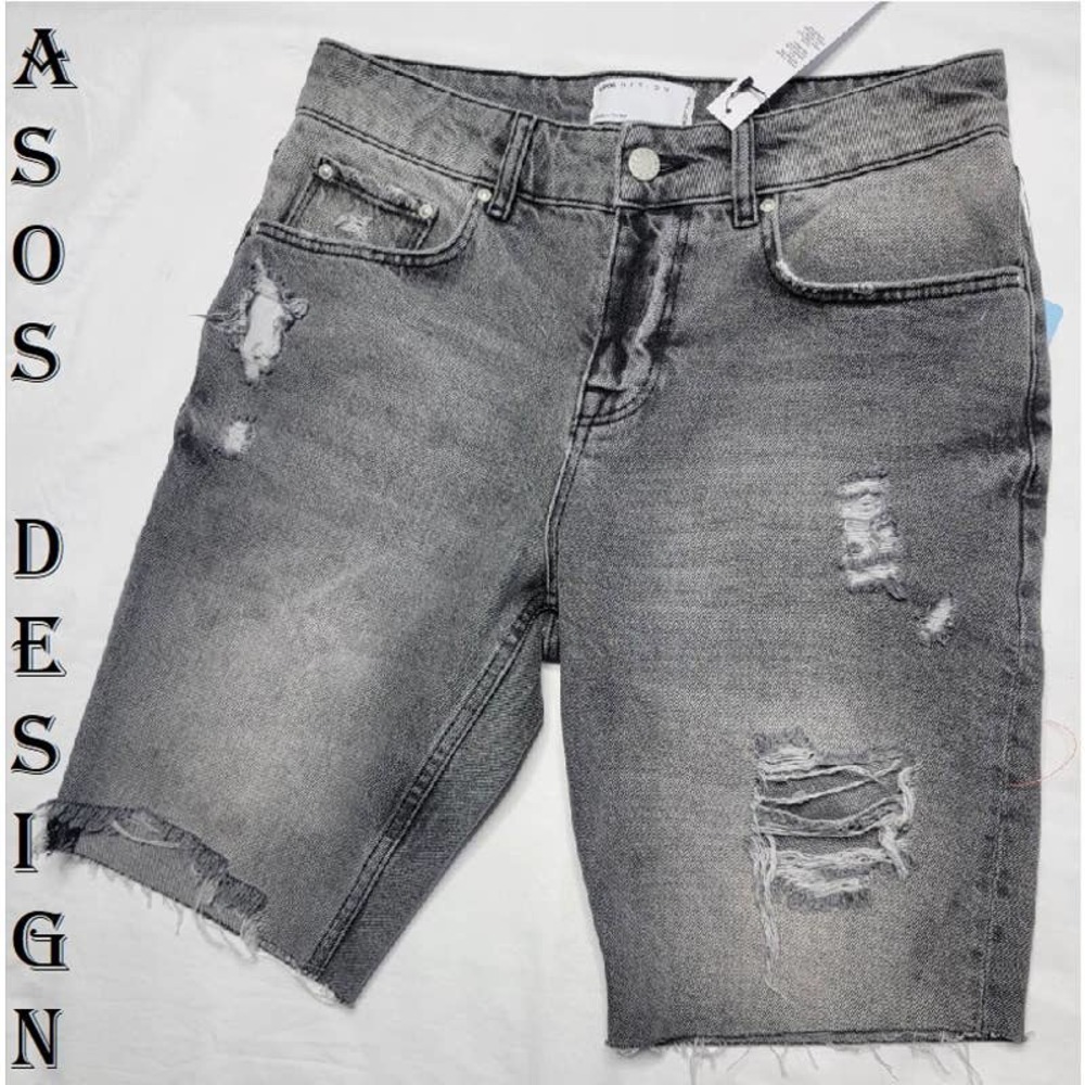 ASOS DESIGN MENS FRAYED HEM SHORTS  SIZE 28